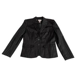 Worthington‎ Stretch Womens Black Pinstripe Blazer Jacket Size 10